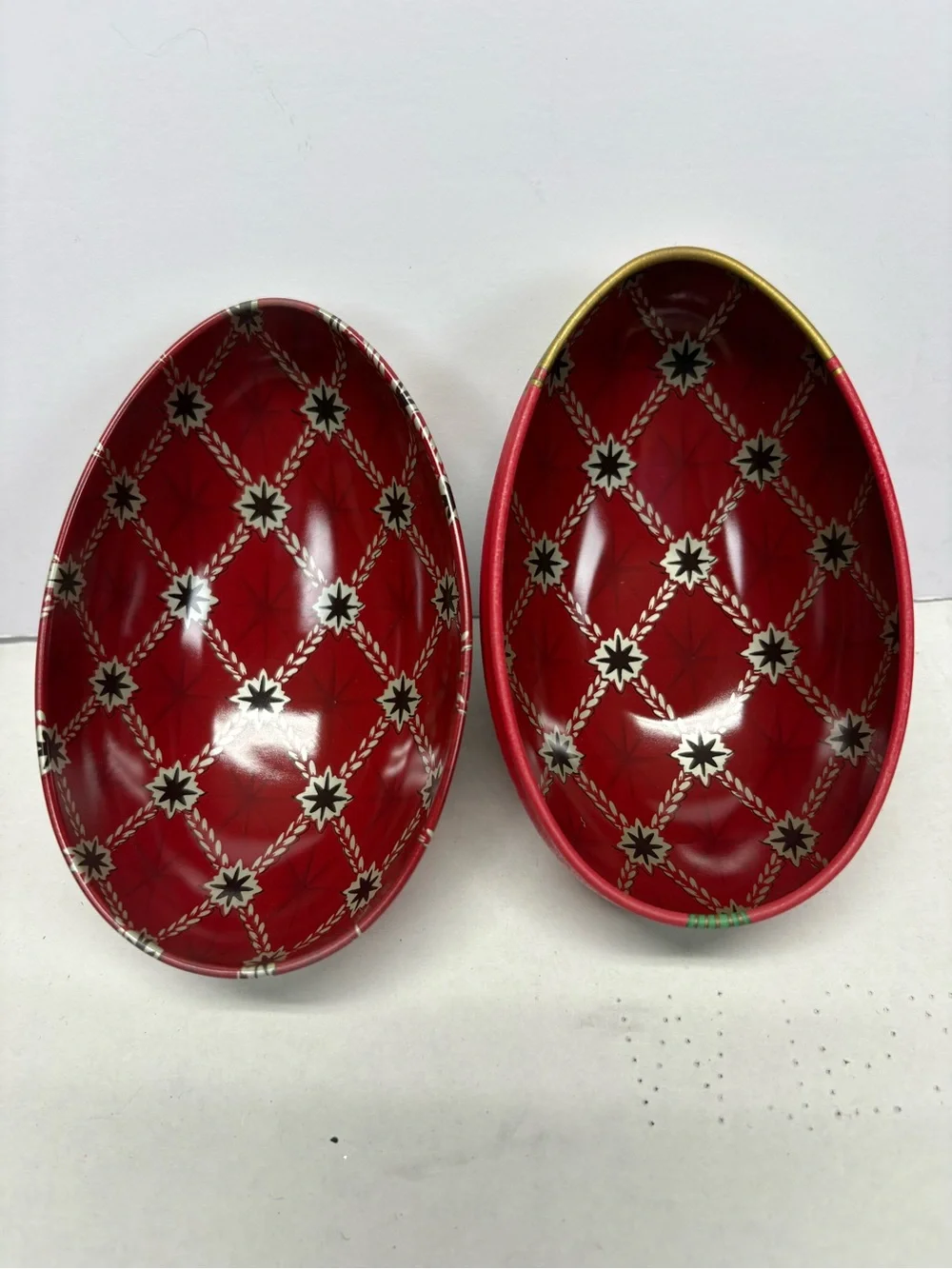 Beautiful Vincenzo Tin Litho Faberge Easter Eggs Candy Tins Containers